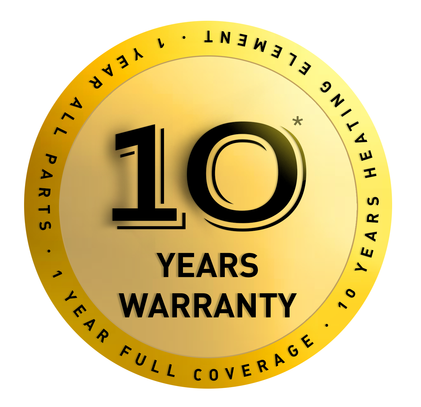 Warranty: 1 Year for Parts, 1 Year Full Coverage Protection, 10 Years ...